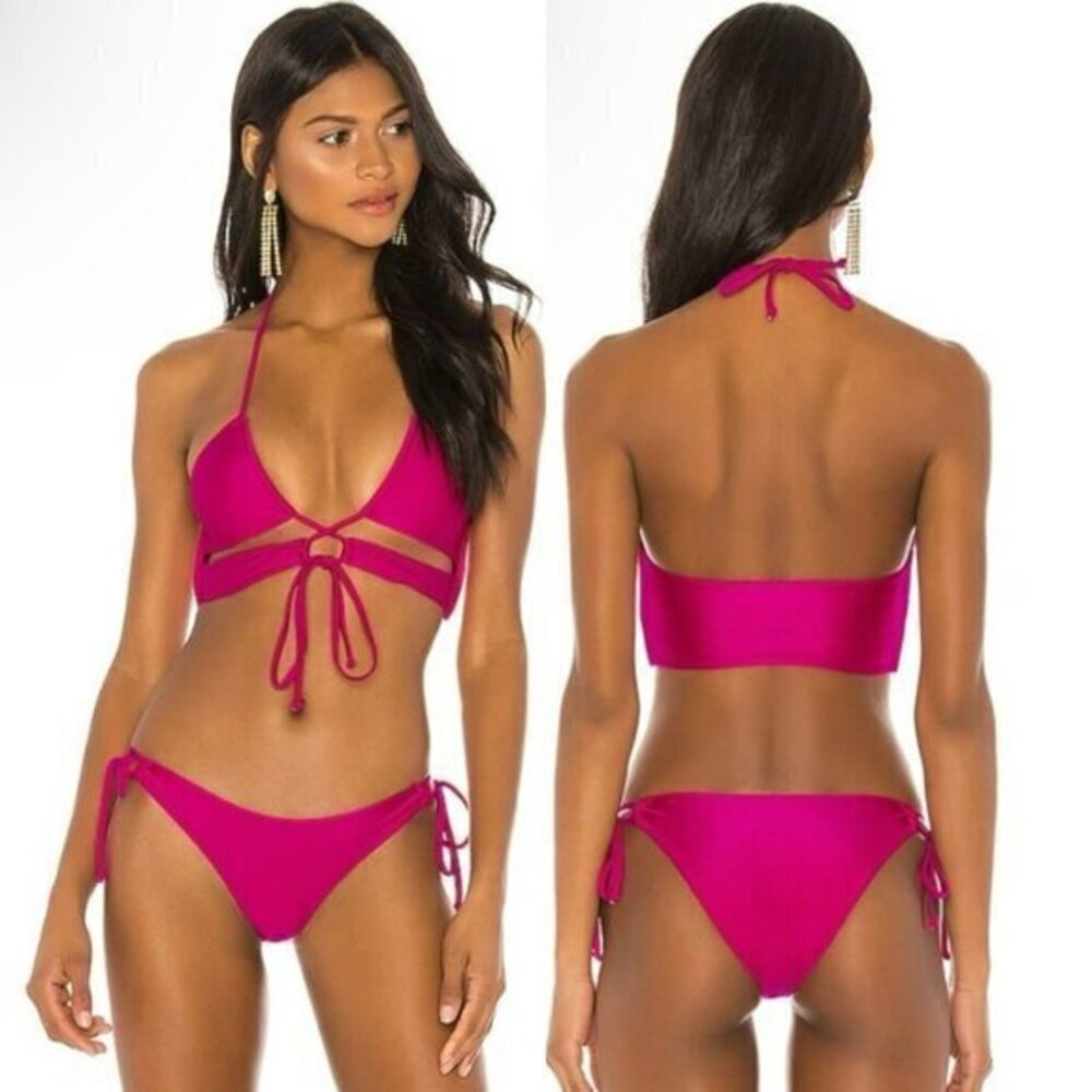 Lovers and Friends Aliah Top & Bottom in Hot Magenta